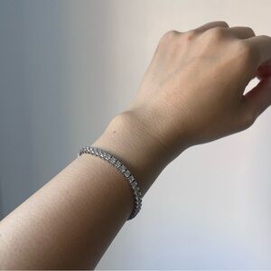 Diamonique Silver Friendship Tennis Bracelet